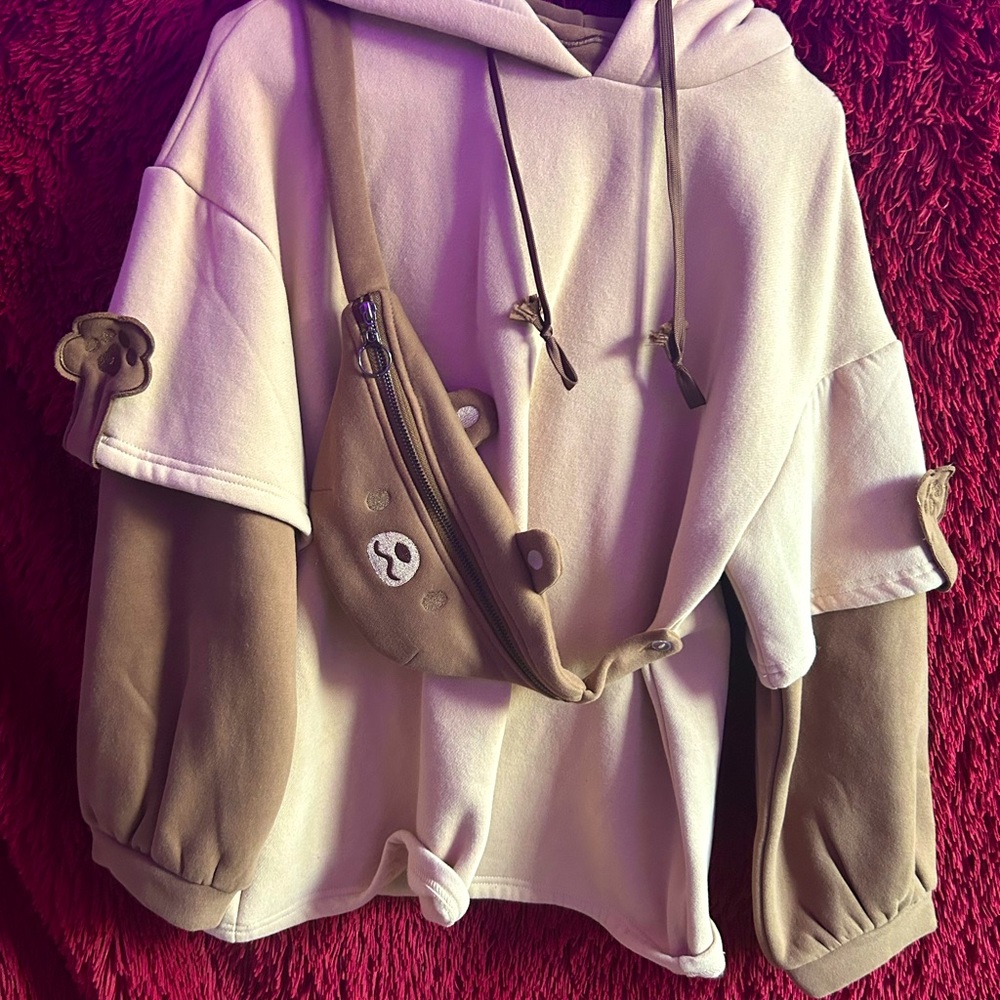 Bear hoodie, comes with bag